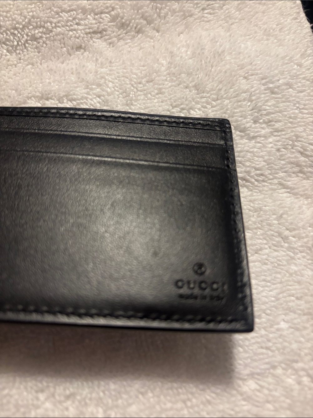 Gucci Black Perforated GG Embossed Leather Wallet - Picture 4 of 5